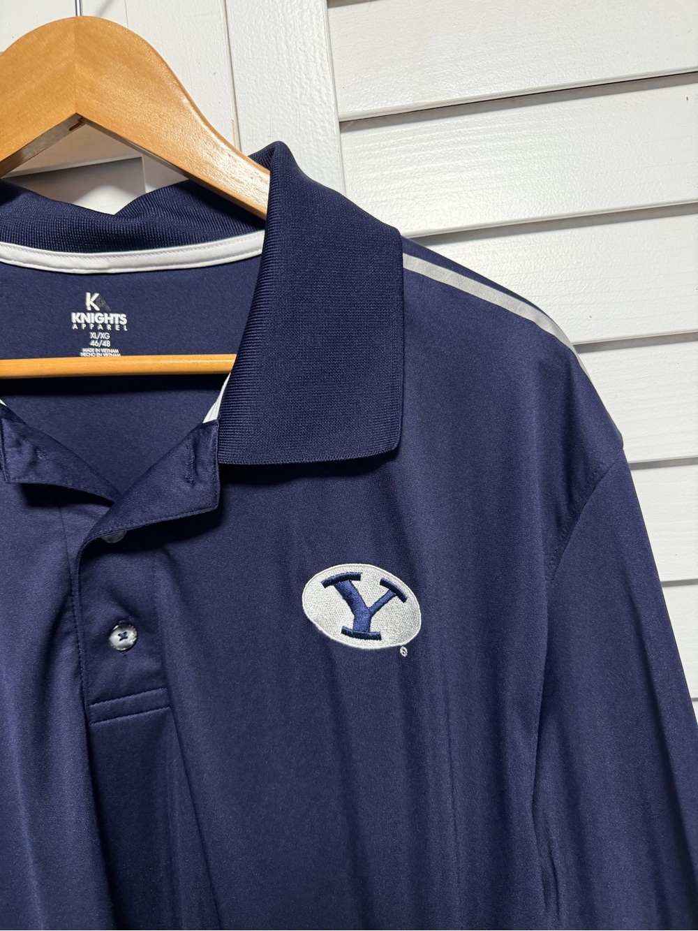 Knights Apparel Navy Golf Polo with Silver BYU Logo Sz XL 46/48 - Picture 4 of 9